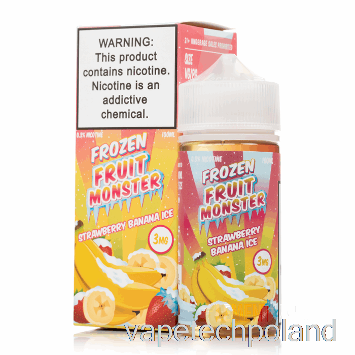 Waporyzator Lodowy Truskawkowy Banan - Mrożony Potwór Owocowy - 100ml 0mg